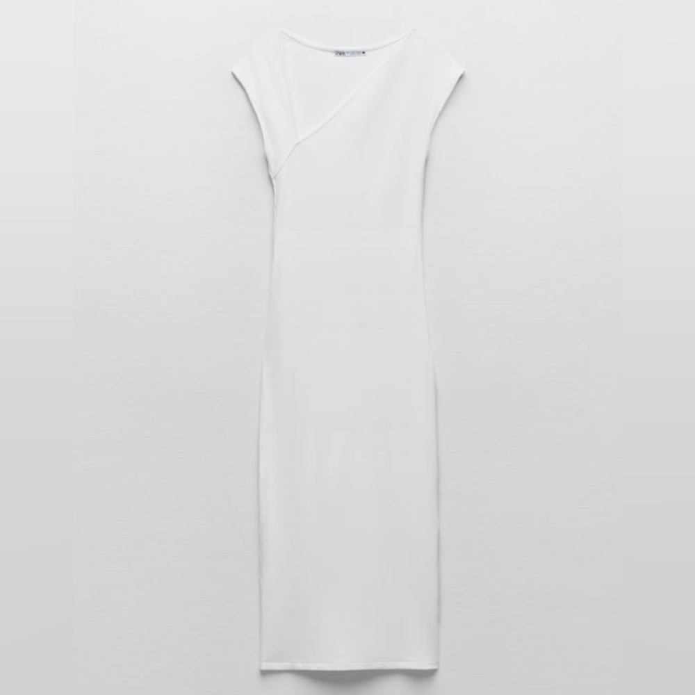 Zara Asymmetrical Ribbed Dress